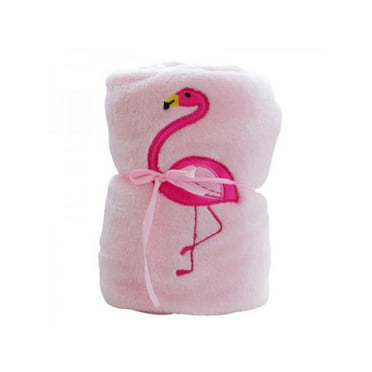 Moslion Flamingo Throw Blanket Tropical Bird Flamingos with Pink Feather Green Leaves Red Flower Blanket Home Decorative Flannel Warm Travel Blankets 30x40 Inch for Pet Dog Cat 
